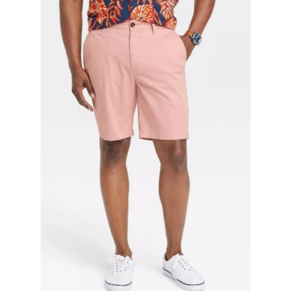 Goodfellow & Co The Every Wear Flat front 9" Shorts Light Pink Size 38